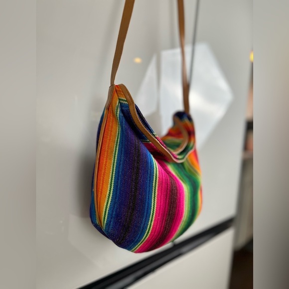 Franco Figgesi Bohemian Pink Multi Colored Guatemalan Purse Bag Vegan Leather - Picture 6 of 16